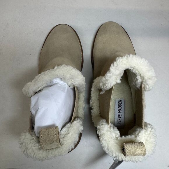Steve Madden Womens 9.5 M Tan Suede Lined Pull On Ankle Booties NIB IZ4 - Picture 6 of 6